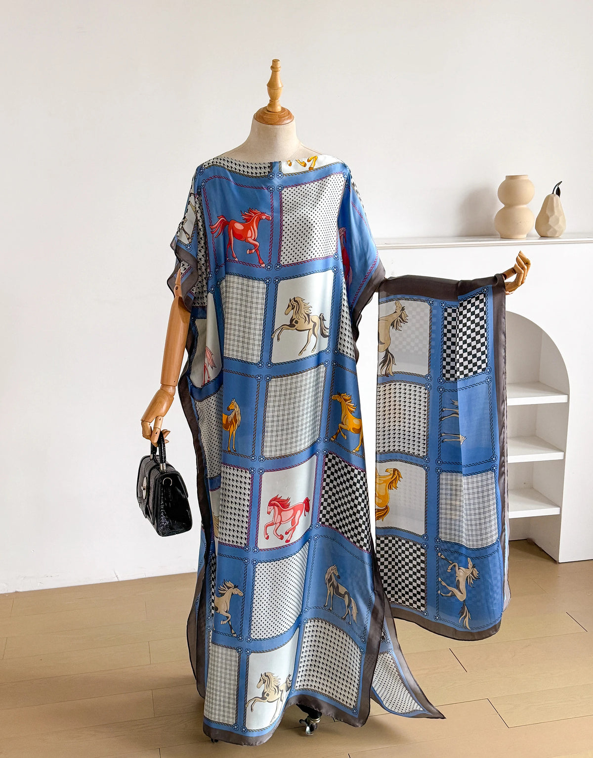 Elegant Printed Silk Muslim Lady Kaftan Dress Summer New Fashion African Long Hijab Kuwait Abaya Oversize for Women 2026