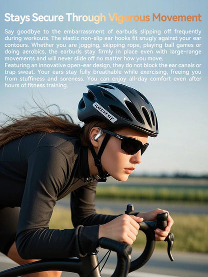 Tecsire Bluetooth Earphones Wireless Earbuds Open Ear Hook Headset HiFi Stereo Comfortable Waterproof For Sports Daily Use