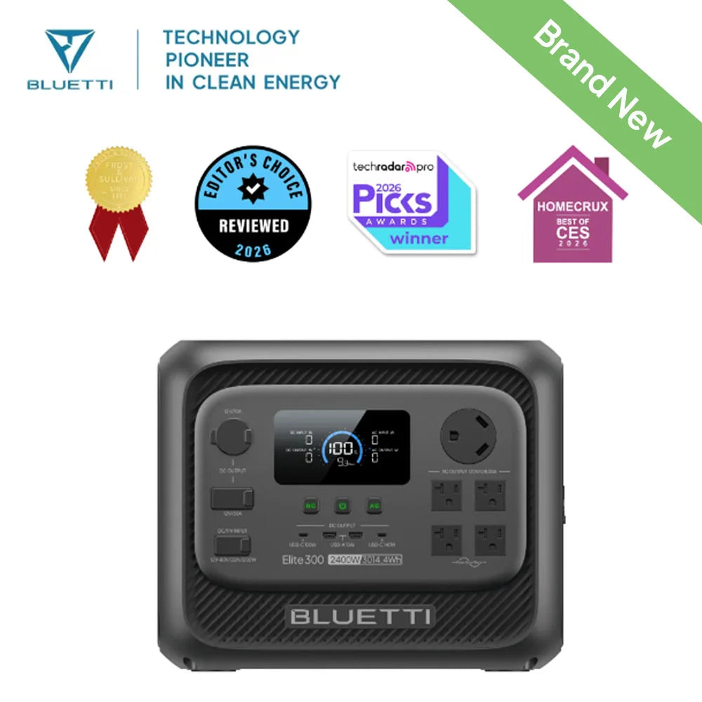 BLUETTI Elite 300 2400W 3014Wh Portable Power Station 4800W Power Lifting 10ms UPS LiFePO4 Solar Generator App Remote Control Heavy Duty Whole House Backup Power Supply for Home Blackout Household Large Appliances Refrigerato