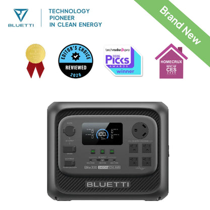 BLUETTI Elite 300 2400W 3014Wh Portable Power Station 4800W Power Lifting 10ms UPS LiFePO4 Solar Generator App Remote Control Heavy Duty Whole House Backup Power Supply for Home Blackout Household Large Appliances Refrigerato