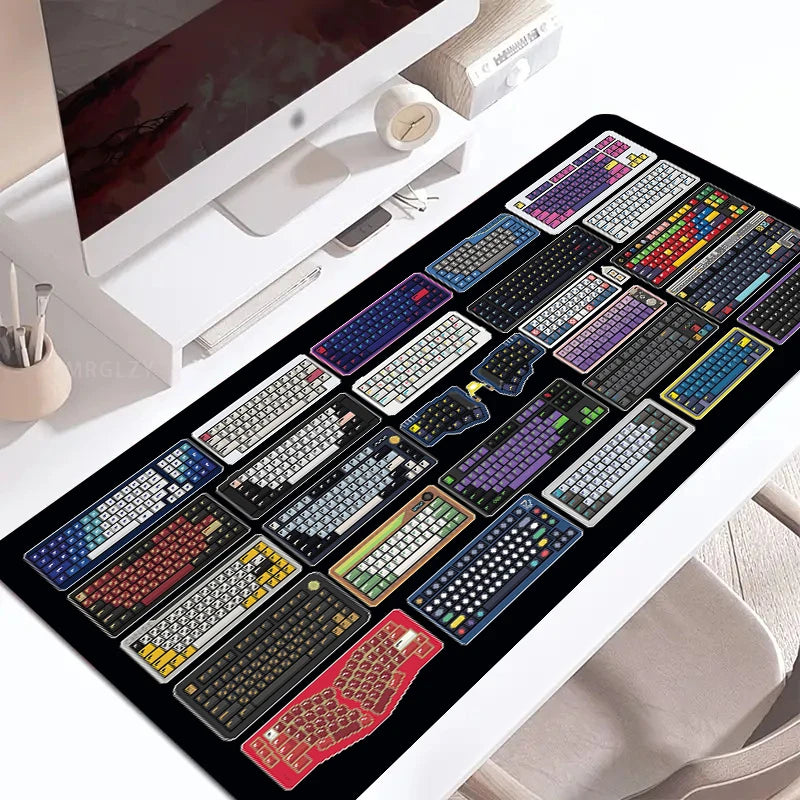 Pixel Keyboards Office Mouse Ped Computer Table Mat Mouse Mats Deskpad Desktop Accessories Big Mousepepad Computer Mat Playmat
