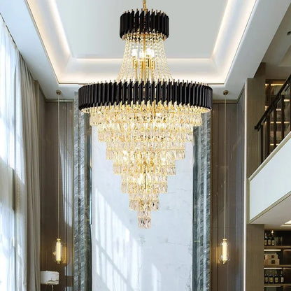 Luxury Crystal Chandeliers Home Villa Duplex  Attic Living Room Lighting Loft Decoration Indoor Pendant Lights Fixtures