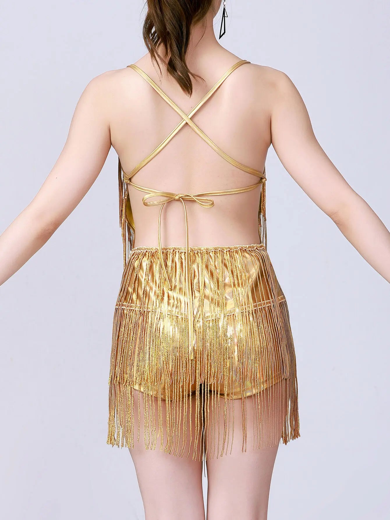 Sexy Backless Tassel Sequin Jumpsuit Women Summer One Pieces Romper Jumpsuit Woman Clothing Jumpsuits Club Party Outfit Playsuit