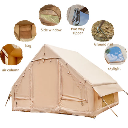 PAKICETUS Inflatable camping tent 4-8 people with windows portable water-resistant camping tent  Four season tents