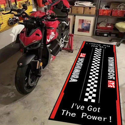 Motorcycle Carpet Garage Mat Racing Cool Moto Display Motorcycle Display Mat Anti-slip Home Decor Long Strip Comfortable Rugs