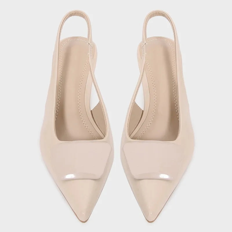 Luxury Designer Woman High Heels Sandals Elegant Pointed Toe Summer Office Lady Shoes White Party Bridal Stilettos Slingbacks