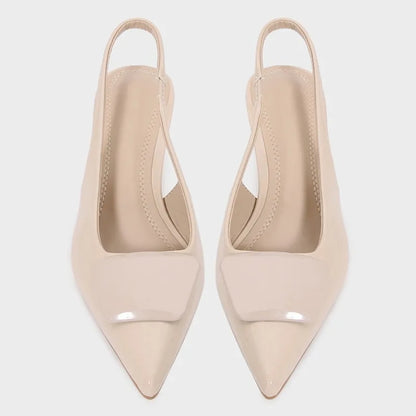 Luxury Designer Woman High Heels Sandals Elegant Pointed Toe Summer Office Lady Shoes White Party Bridal Stilettos Slingbacks