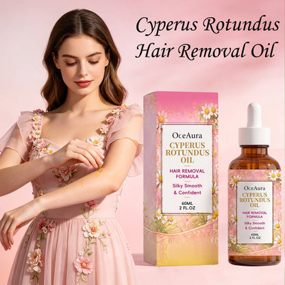 OceAura Cyperus Rotundus Hair Removal Oil Lightweight Non Greasy Gentle Soothing Moisturizing Silky Smooth Hair Reduction Oil