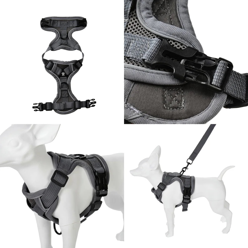 Dog Harness Leash Set For Small Medium Dogs Cat Hiking Adjustable Puppy Leash Reflective Harness Vest Chihuahua Pug Pet Supplies