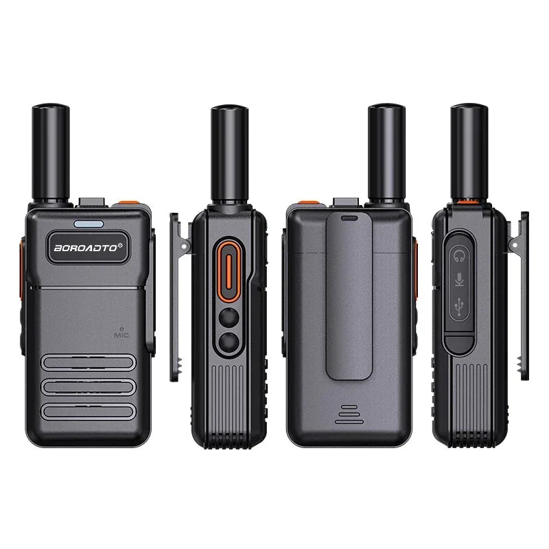 2Pcs Mini Walkie Talkie Set 16 Channels UHF 400-470MHz Baofeng Style Two-Way Radio Long Range Rechargeable Portable Communicatio