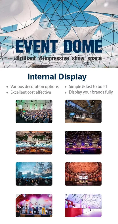 Luxury Outdoor Geodesic Dome Glamping Tent with Private Bathroom, Comfort Round Accommodation Shelter for Resort Vacation