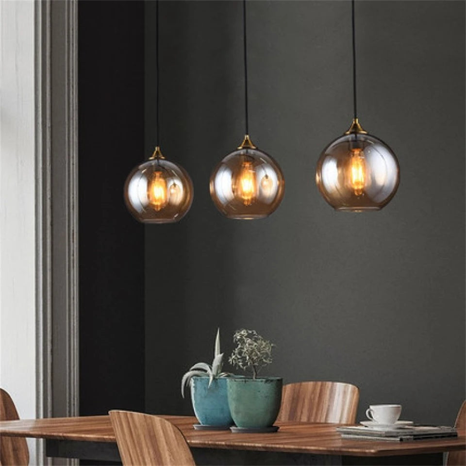 Dropshipping Glass Pendant Lights Modern Living Room Restaurant Kitchen Fixtures Pendant Lamp Home Decor Lamps Bedroom Luminaria