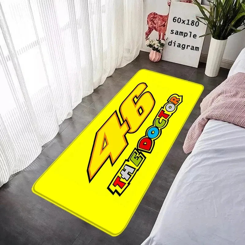 Valentino Rossi 46 The Doctor Runner Rug MotoGP Themed Non Slip Long Floor Mat for Bedroom Living Room