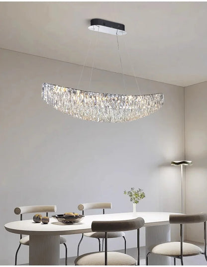 Luxury Crystal Modern Ceiling Chandeliers Dining Table Light Lustre Led Ceiling Lights Home Decor Suspension Chandelier Żyrandol