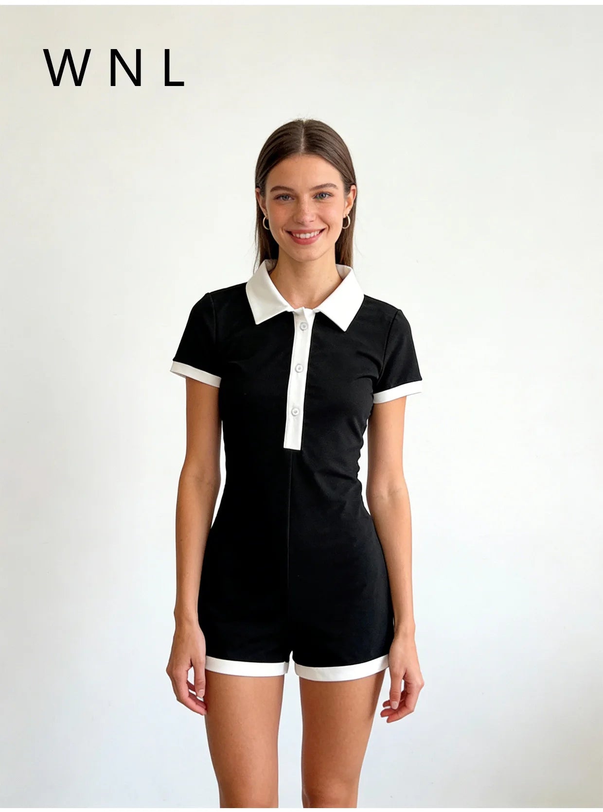 New "Ladies" slim-fitting short-sleeved one-piece pants, versatile and fashionable, for summer