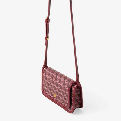 Luxury Monogram Messenger Bag Women Geometric Print 3D Cube Coated Canvas Crossbody Bag Classic Versatile Elegant Shoulder Bag