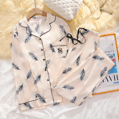 Victoria's Secret Suit Womens Silk Satin Pajamas Set Short Sleeve Shorts Sleepwear Loungewear Soft Breathable Button Down Pyjama
