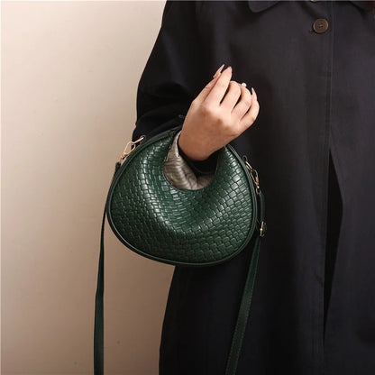 Fashion Black Half Moon Bag Luxury Pu Leather Ladies Purses and Handbags Crossbody Women Shoulder Bags