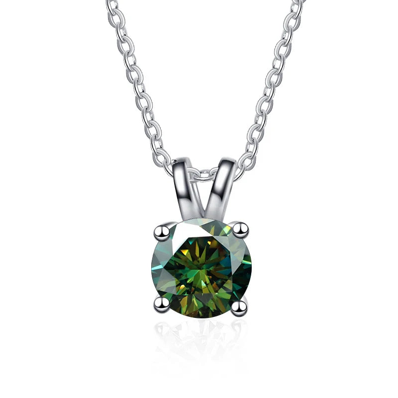 JoyceJelly 1ct 2ct Moissanite Pendant Necklace For Women Top Quality 925 Sterling Silver Wedding Party Bridal Fine Jewelry Gift