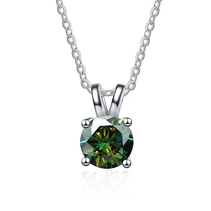 JoyceJelly 1ct 2ct Moissanite Pendant Necklace For Women Top Quality 925 Sterling Silver Wedding Party Bridal Fine Jewelry Gift