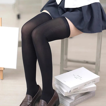 120D Lolita Candy Color Thigh Fashion High Socks Over Knee Velvet Long Stockings Women Elastic Kawaii Tight Cosplay Party Socks