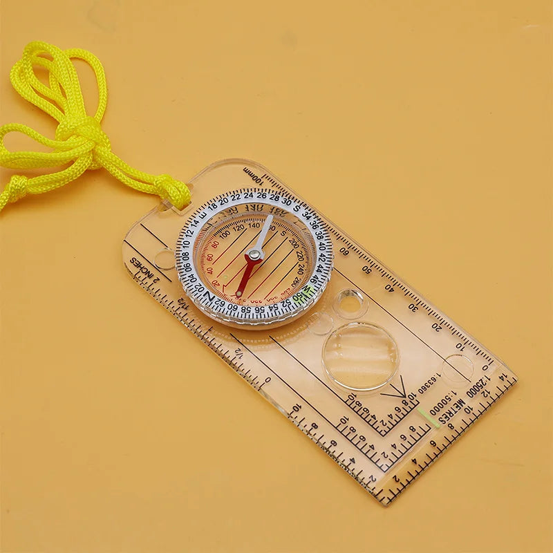 Navigation Map Ruler Compass - Scouting Orienteering Tool for Outdoor Hunting Survival Backpacking