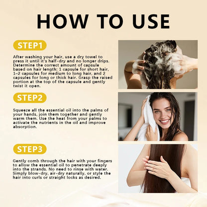 Australian Hair Care Non-Wash Essential Oil Rich in Keratin & Jojoba Seed Oil for Smooth Hair 1.5ml X 30pcs per Bottle