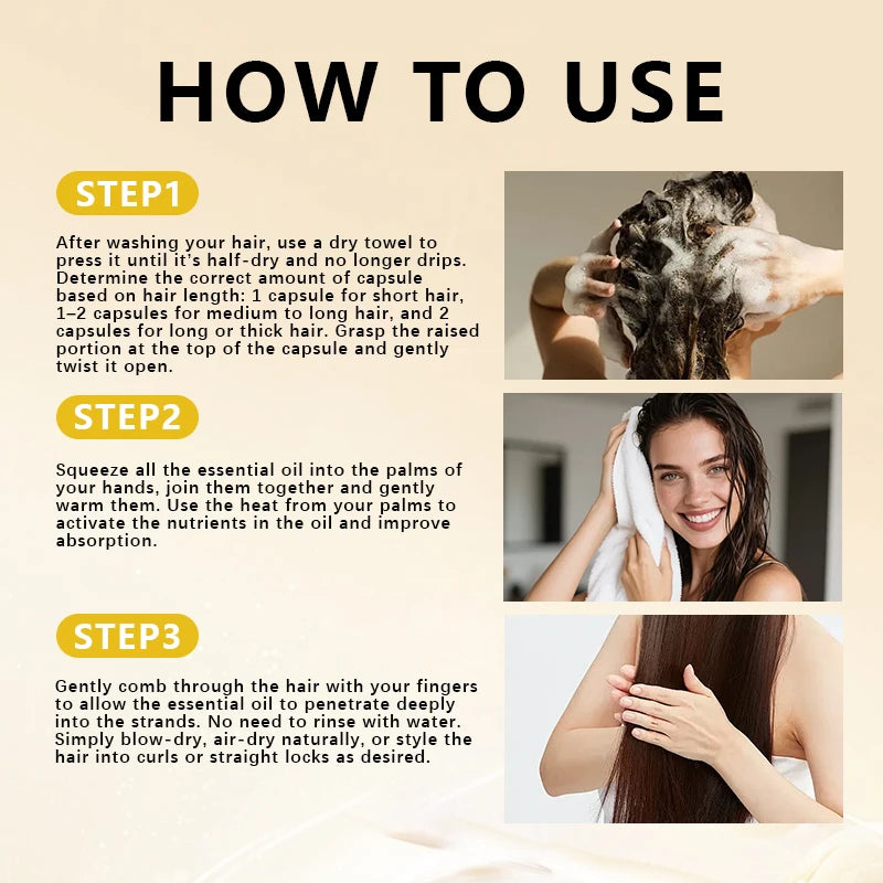 Australian Hair Care Non-Wash Essential Oil Rich in Keratin & Jojoba Seed Oil for Smooth Hair 1.5ml X 30pcs per Bottle