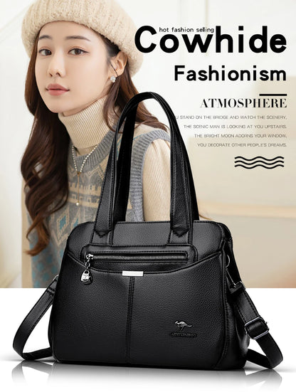 High Quality Ladies Soft Leather Shoulder Bag Designer Luxury Handbags Tote Bags For Womens 2025 Female Crossbody Messenger Bags