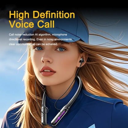 EARDECO Dual Screen Neckband Earphones Bass 5.4 Bluetooth Headphone Sport Wireless Headphones Outdoor Waterproof Dustproof