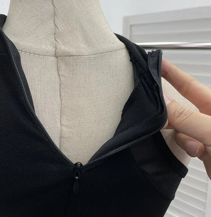 ISAROSE Summer Sexy Bodysuit for Women Stretch Braless Solid Color Back Zipper Sleeveless Basic Design Slim Halter Jumpsuit