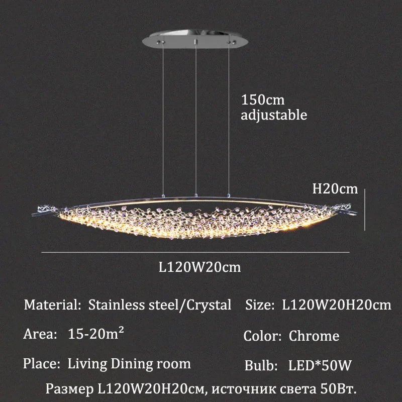 Luxury Crystal Chandeliers Pendant Light Led Chandelier Ceiling Lights Home Decor Items Dining Table Light Ceiling Hanging Lamp