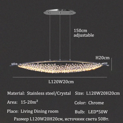 Luxury Crystal Chandeliers Pendant Light Led Chandelier Ceiling Lights Home Decor Items Dining Table Light Ceiling Hanging Lamp