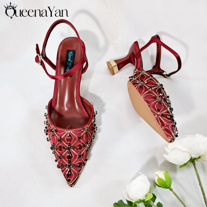 Festive Elegance:Spot Goods High Quality Women's Pumps Fashion Design For Nigeria Wedding Party Ladies Shoes