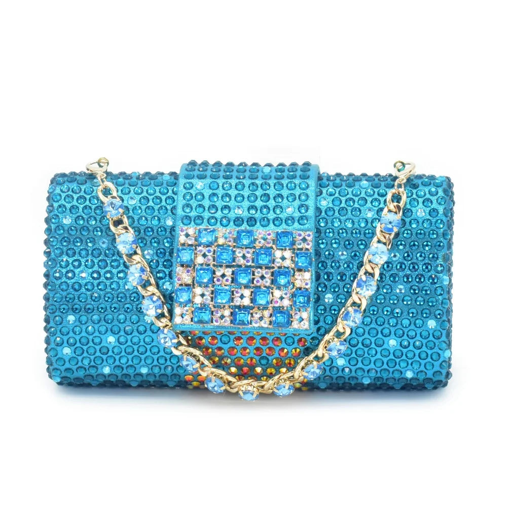 African Matching Shoes and Bags Set Decorated with Rhinestone Bag and Shoe Set Nigeria Party Pumps Street Style High Heels