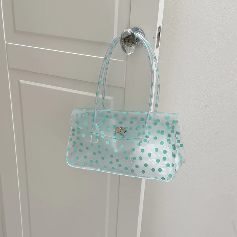 Fashion Transparent Pvc Dot Women Handbags Designer Swee tJelly Bag Lovely Summer Bag Cute Flap Square Bags 2026