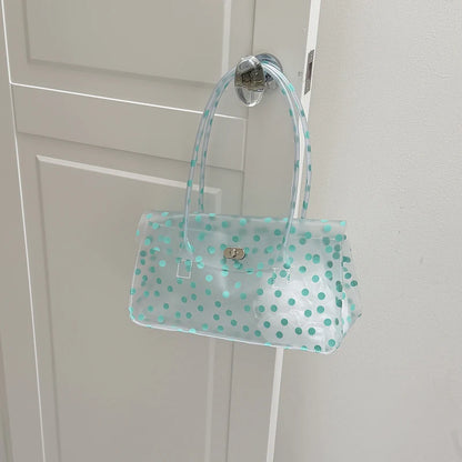 Fashion Transparent Pvc Dot Women Handbags Designer Swee tJelly Bag Lovely Summer Bag Cute Flap Square Bags 2026