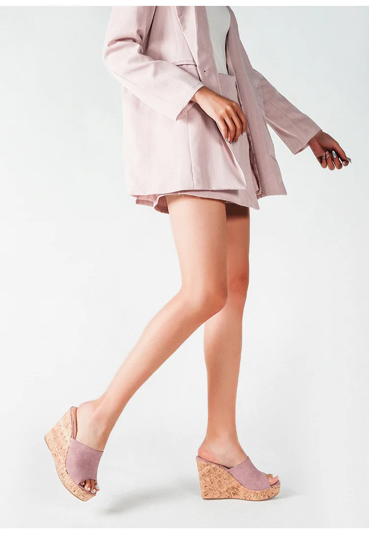 11CM Super High Heels Platform Sandals Women Wedges Open Toe Shoes Ladies Summer Slip On Slippers Beach Slides Femmes Sandalias