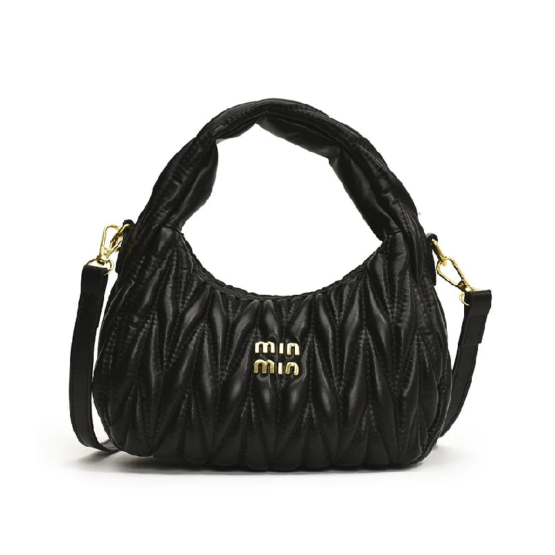 Fashion Pleated Cloud Shoulder Bags for Women Removable Shoulder Strap Crossbody Bag PU Handbags Ladies Shopping Small Bag Purse