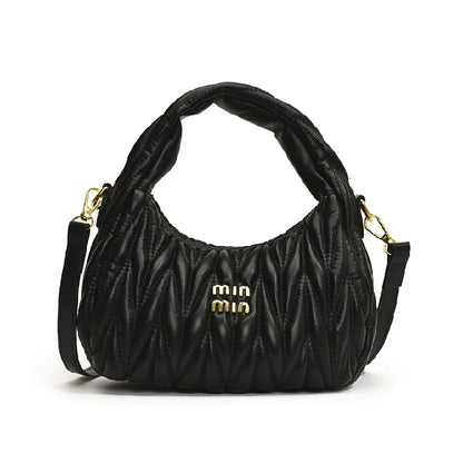 Fashion Pleated Cloud Shoulder Bags for Women Removable Shoulder Strap Crossbody Bag PU Handbags Ladies Shopping Small Bag Purse