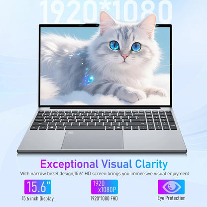 15.6 inch Intel Notebook PC Ultra Slim Laptop Intel Core I3 6100U 16GB RAM 1TB 2TB SSD Office Study Computer PC Windows 11 Pro