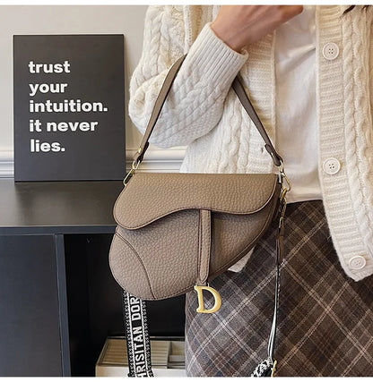 IMJK 24*20*6cm Hot Selling Light Luxury Underarm Saddle Bag, New Niche Design, Casual Shoulder Crossbody Bag Bags