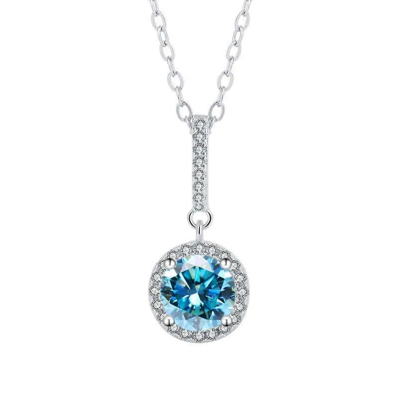 TY D VVS1 Moissanite Pandent Necklace GRA Certified 0.5-2ct Lab Diamond s925 Sterling Silver Dainty Necklaces for Women