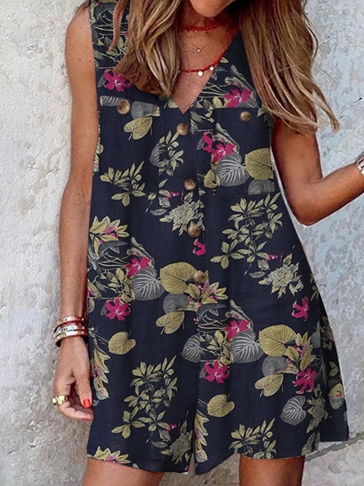 Stylish Women V Neck Sleeveless Rompers 2023 ZANZEA Summer Jumpsuits Short Playsuits Casual Solid Loose Beach Overalls Oversized