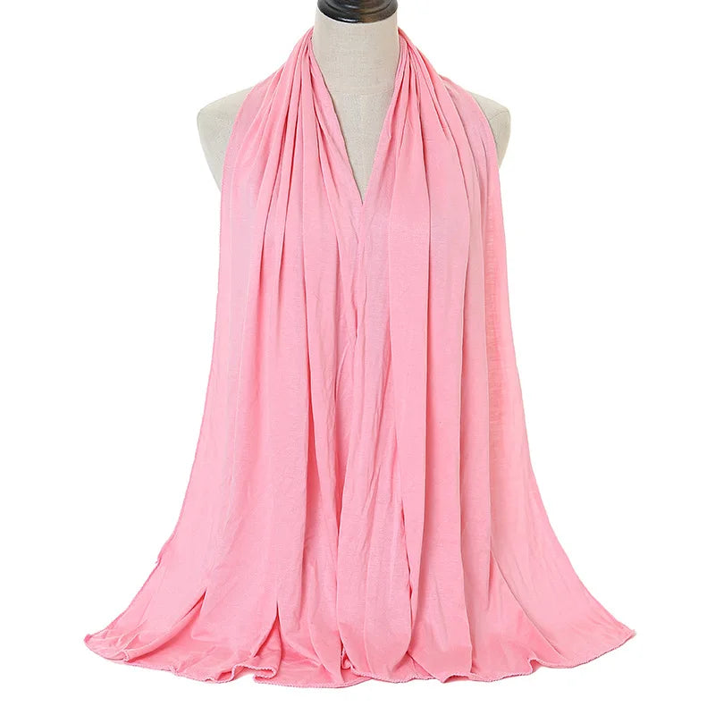 Premium Modal Cotton Jersey Hijab Scarf Long Muslim Shawl Plain Soft Turban Tie Head Wraps For Women Africa Headband 170x60cm