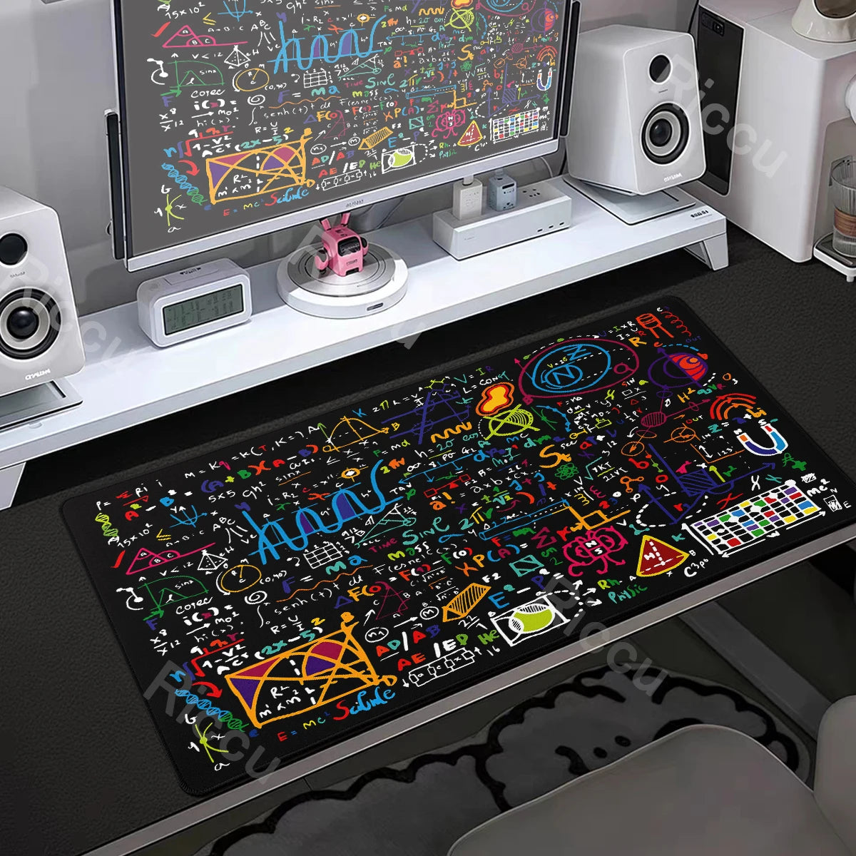 Formula Science Mousepad XXL Black Desk Mats MousePads Keyboard Pad Geometric Math Formula Gamer Anti-slip PC Extended Table Mat