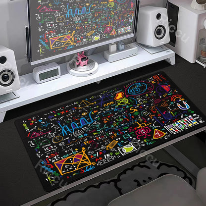 Formula Science Mousepad XXL Black Desk Mats MousePads Keyboard Pad Geometric Math Formula Gamer Anti-slip PC Extended Table Mat