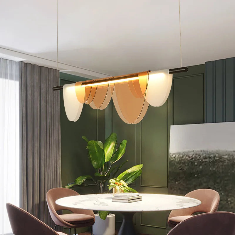 Nordic Blue Amber Acrylic Pendant Lights Living Room Makaron Hanging Lamp for Bedroom Dinning Room