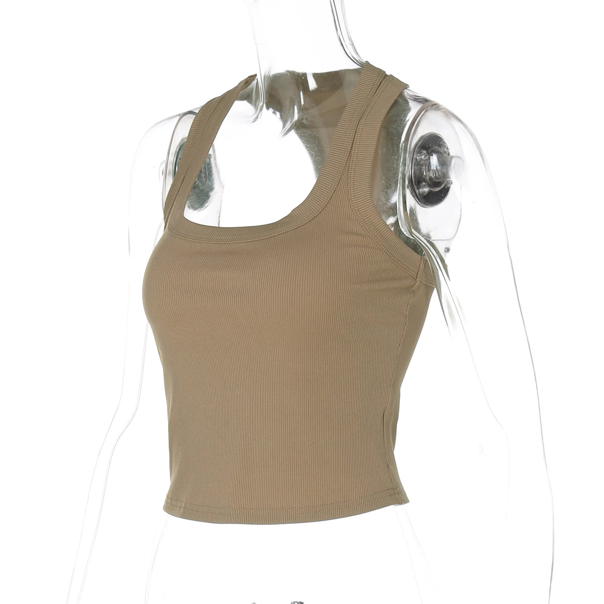 Dulzura Square Collar Sleeveless Slim Ribbed Tank Top Women'S Solid Sexy Casual Top Party Club Street Summer Clothes Wholesale
