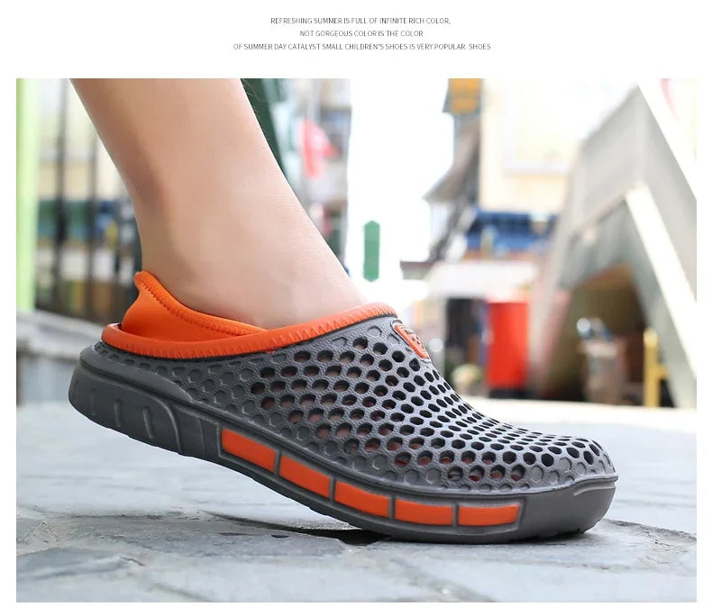 Summer Outdoor Men's Slippers Garden Clogs Male Casual Shoes Fashion Luxury Sandals Comfort Home Soft Slippers 40-47